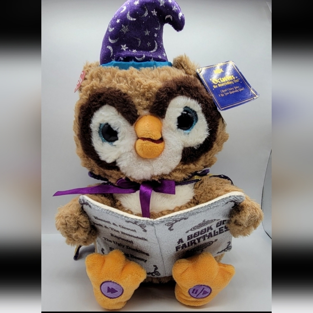 Cuddle Barn TY-DOW Octavius The Storytelling Owl 12" Wizard, Beige Working